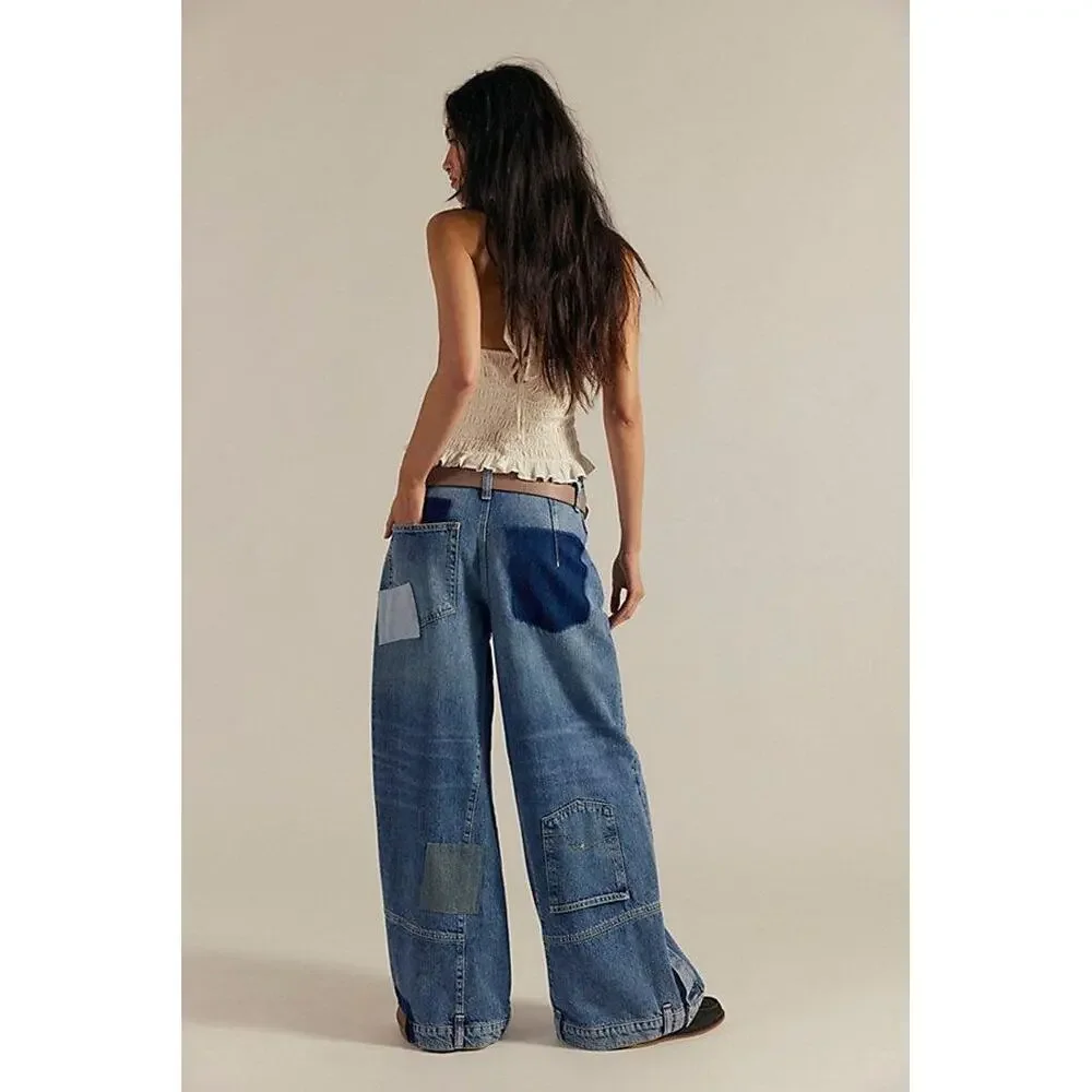 Free People We The Free Head Over Heels Jeans Patchwork 27 New